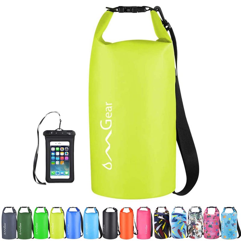 OMGear Waterproof Dry Bag Backpack Waterproof Phone Pouch 40L/30L/20L/10L/5L Floating Dry Sack for Kayaking Boating Sailing Canoeing Rafting Hiking Camping Outdoors Activities (Bright Yellow,20L) - Image 1